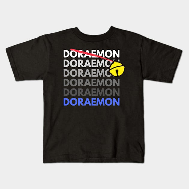 doraemon Kids T-Shirt by art poo